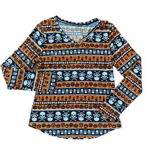 Spooky Halloween skulls long sleeve shirt